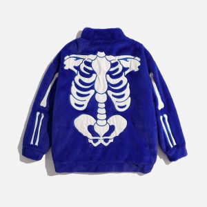 City Of Love Skull Graphic Fleece Coat