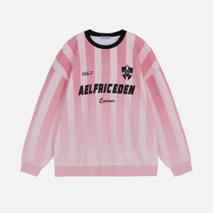 Aelfric Eden Gradient Stripe Graphic Sweatshirt