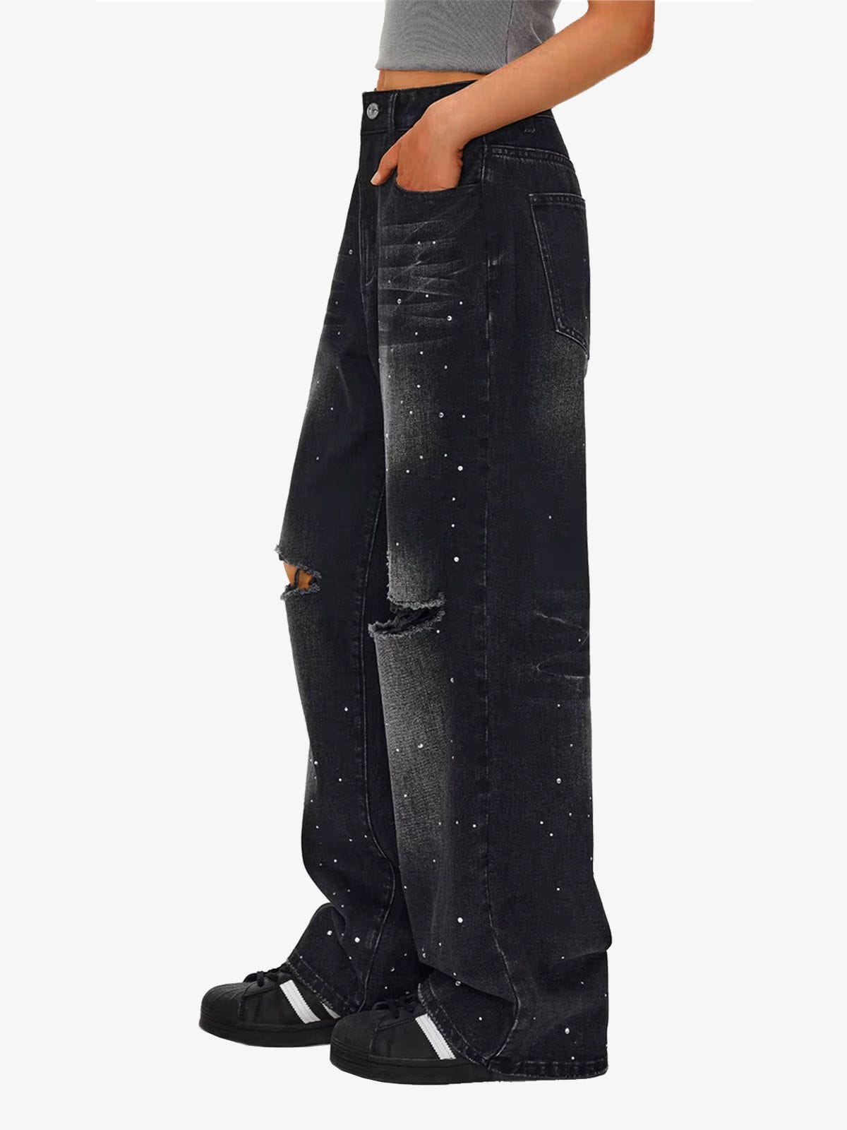 Aelfric Eden Rhinestone Baaggy Jeans - Image 3