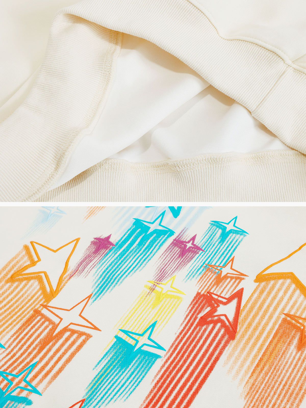 Aelfric Eden Star Embroidery Graffiti Pullover Hoodie - Image 5