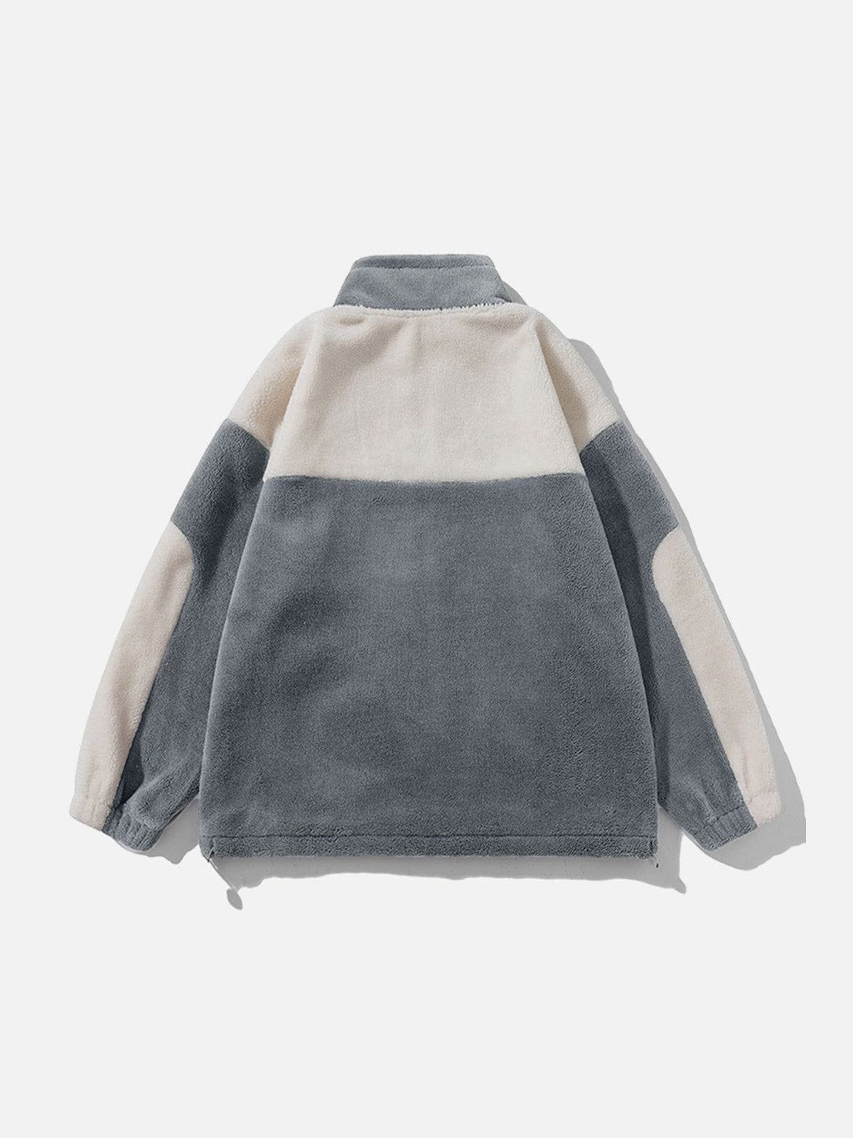 Aelfric Eden Color Block Patchwork Sherpa Jacket - Image 2