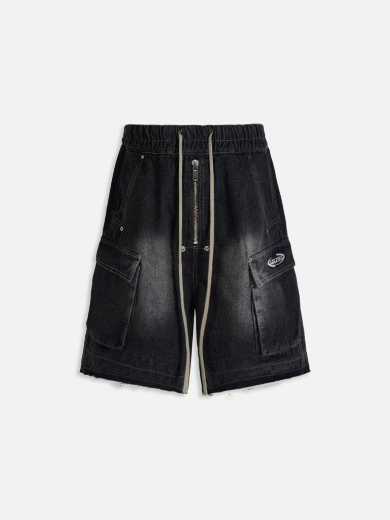 Aelfric Eden Drawstring Decorative Zipper Jorts