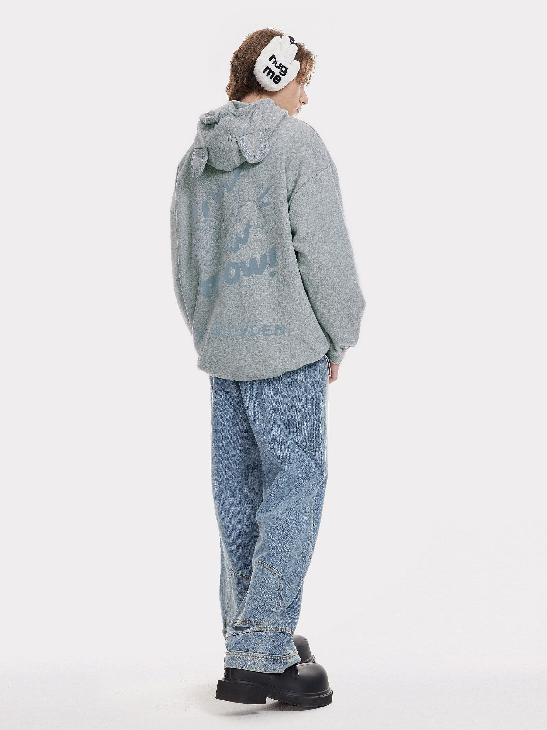 Aelfric Eden Embroidery Rabbit Ears Zip Up Hoodie - Image 5