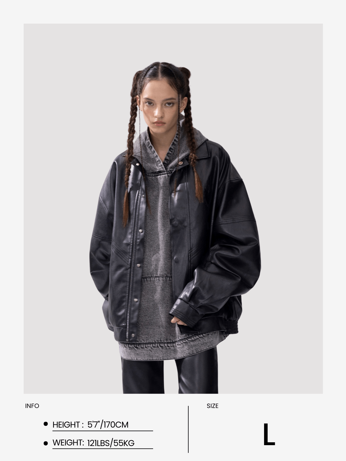 Aelfric Eden Zip Up Ruched Leather Jacket - Image 14