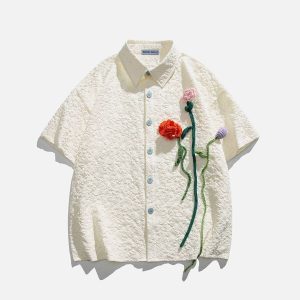 Aelfric Eden Textured Floral Short Sleeve Shirt