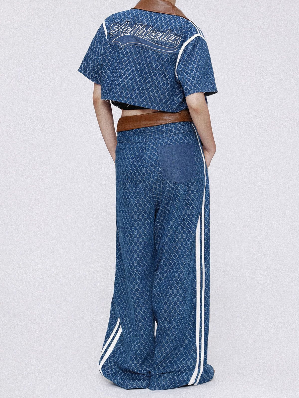 Aelfric Eden Leather Waist Baaggy Jeans - Image 5