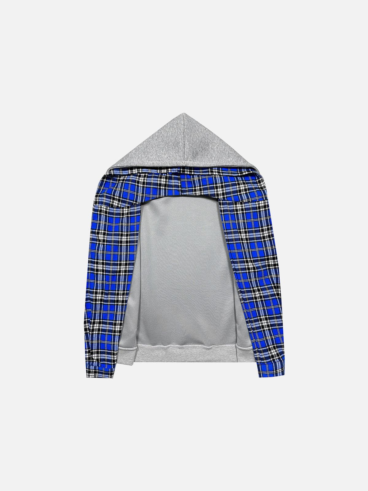 Aelfric Eden Plaid Double Layer Zip Up Hoodie - Image 8
