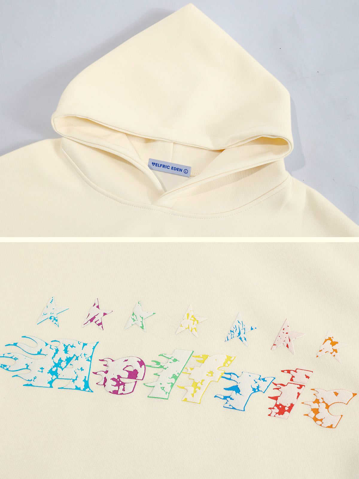 Aelfric Eden Star Embroidery Graffiti Pullover Hoodie - Image 6