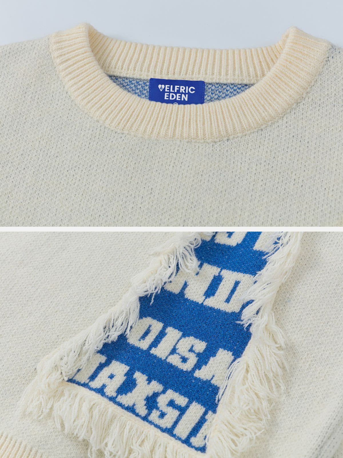 Aelfric Eden Fringe Letter Jacquard Sweater - Image 7