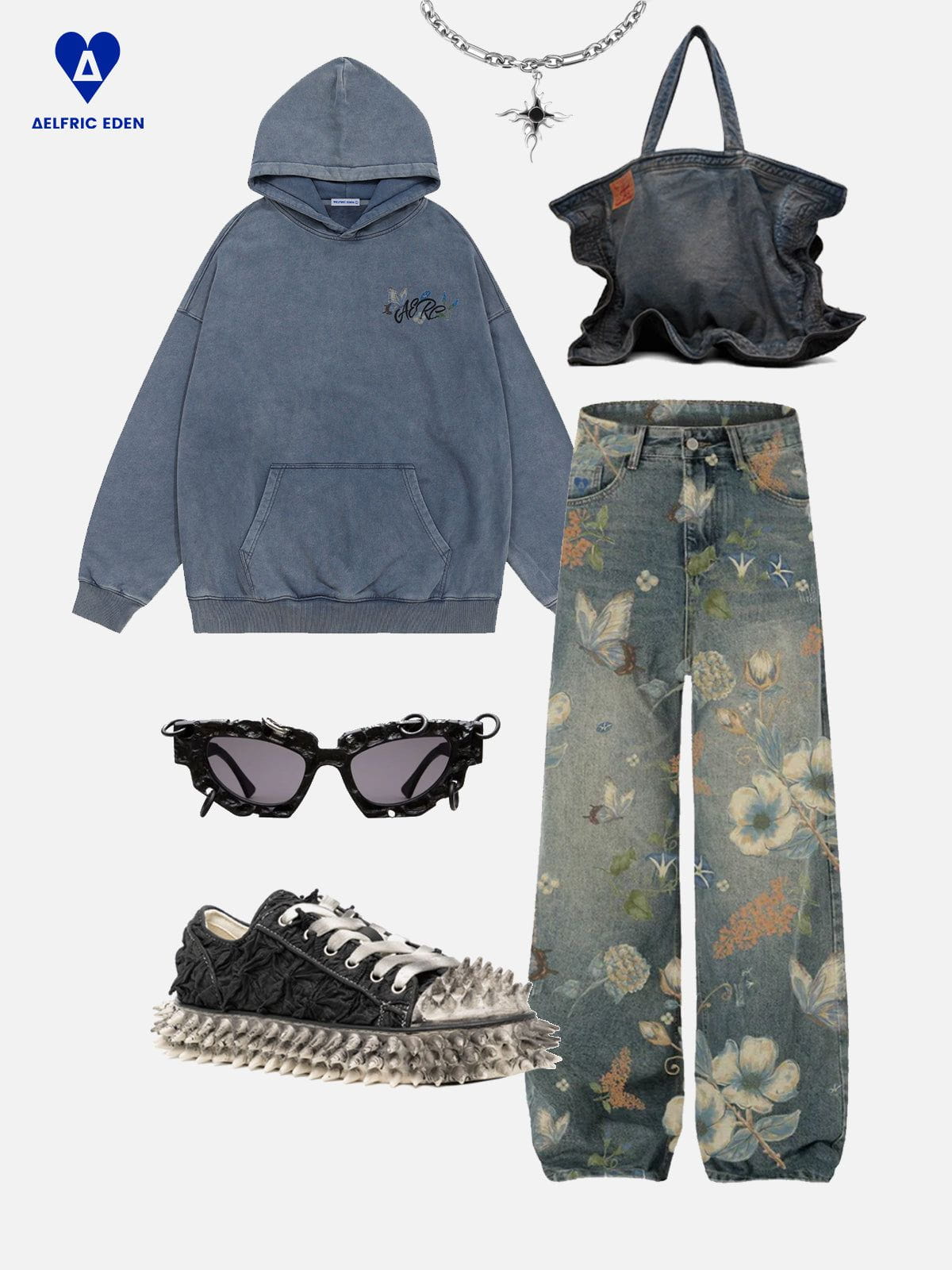 Aelfric Eden Floral Graphic Washed Hoodie - Image 3