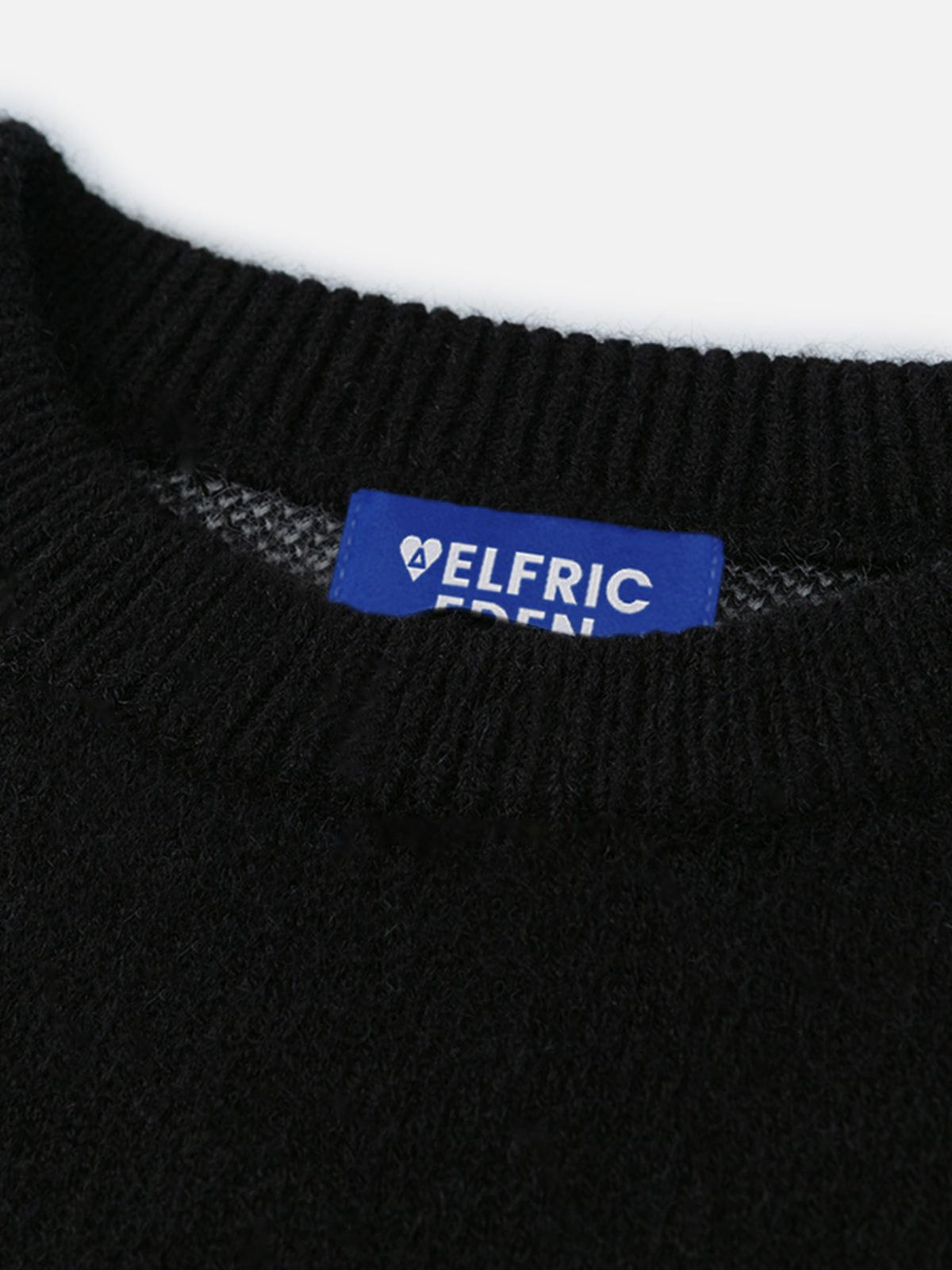 Aelfric Eden Fringe Letter Jacquard Sweater - Image 5