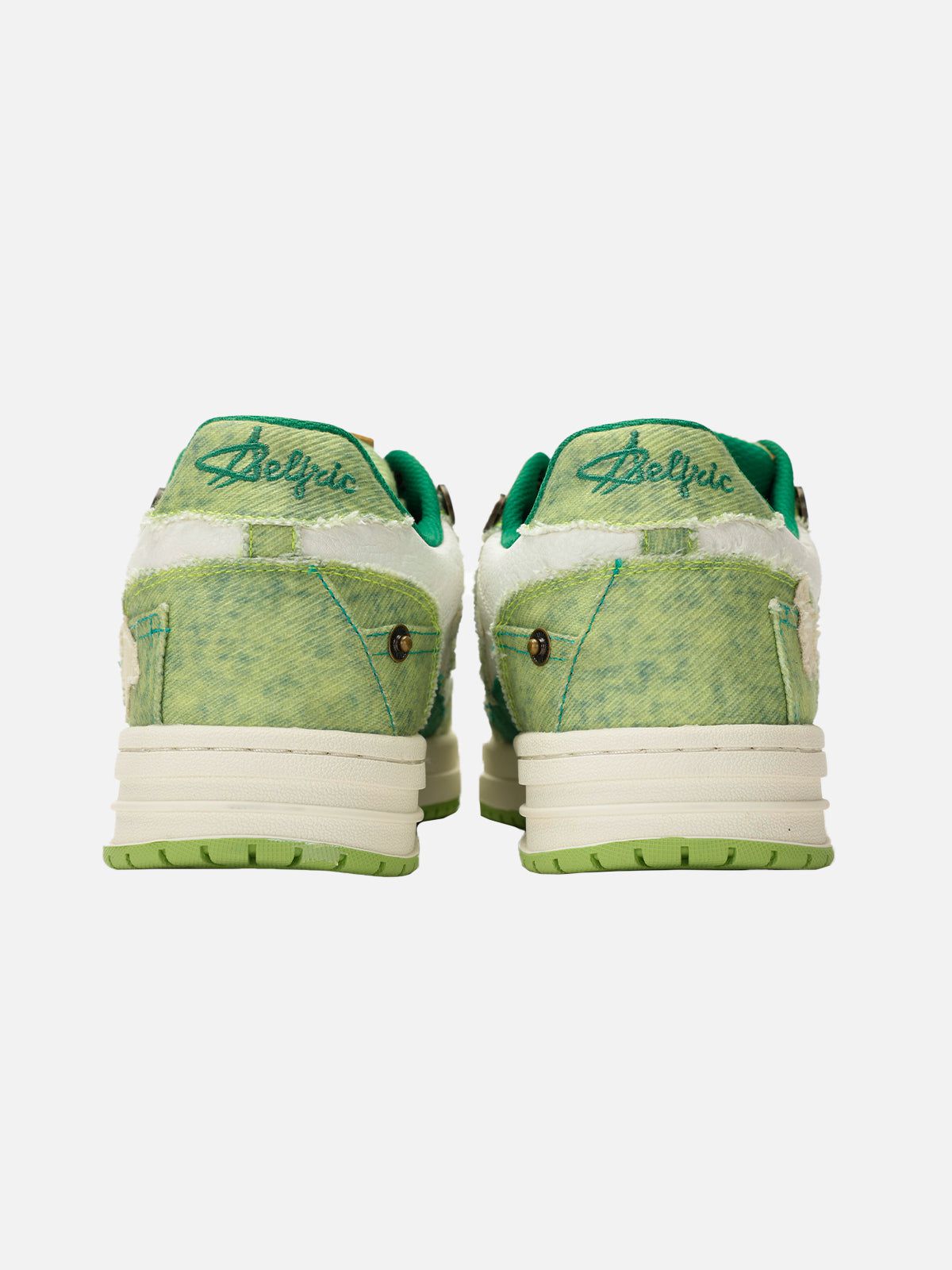 StarryClimb Patchwork Avocado Green Star Skate Shoes - Image 3