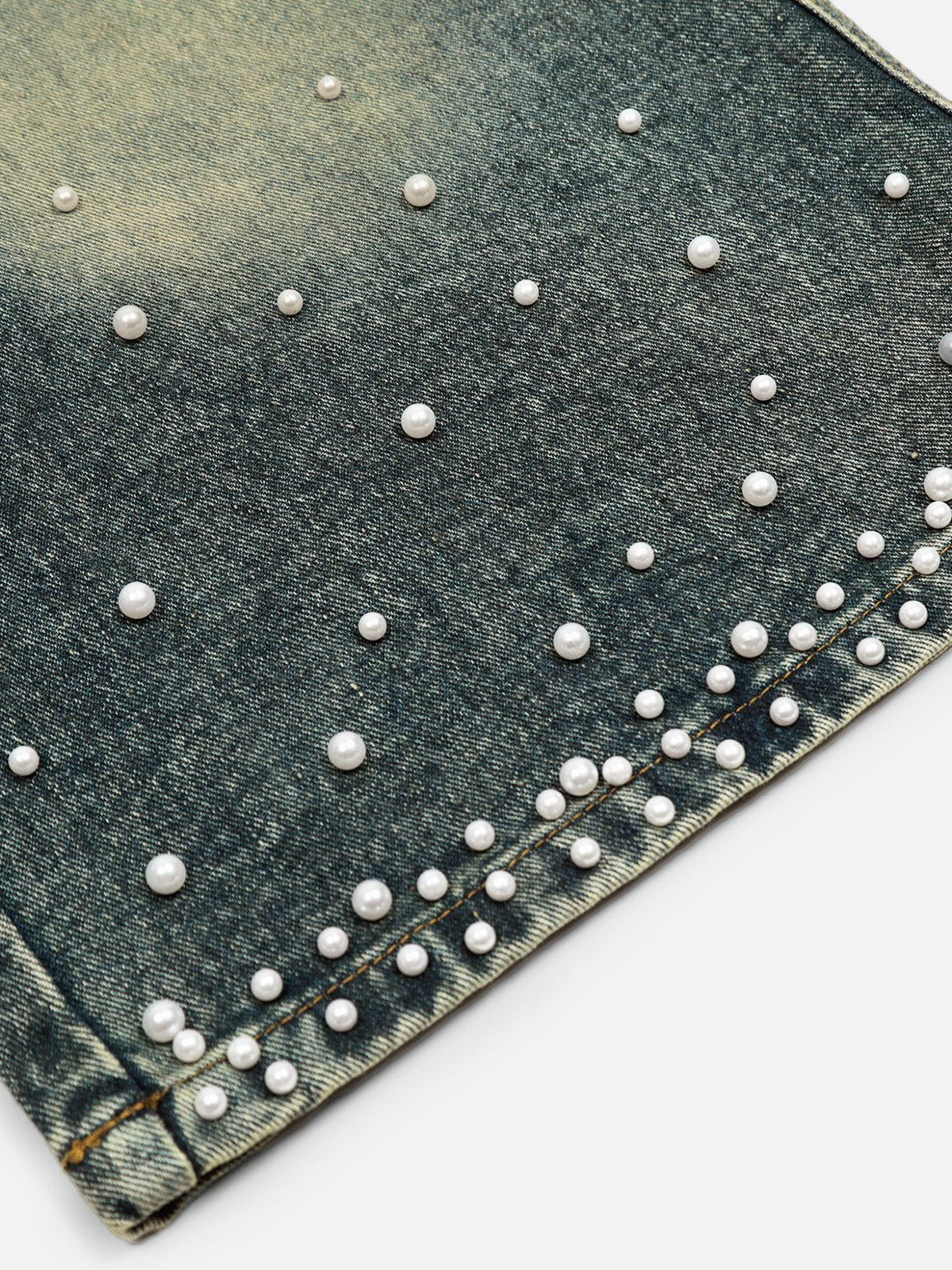 Aelfric Eden Pearl Embellished Baaggy Longline Jorts - Image 7