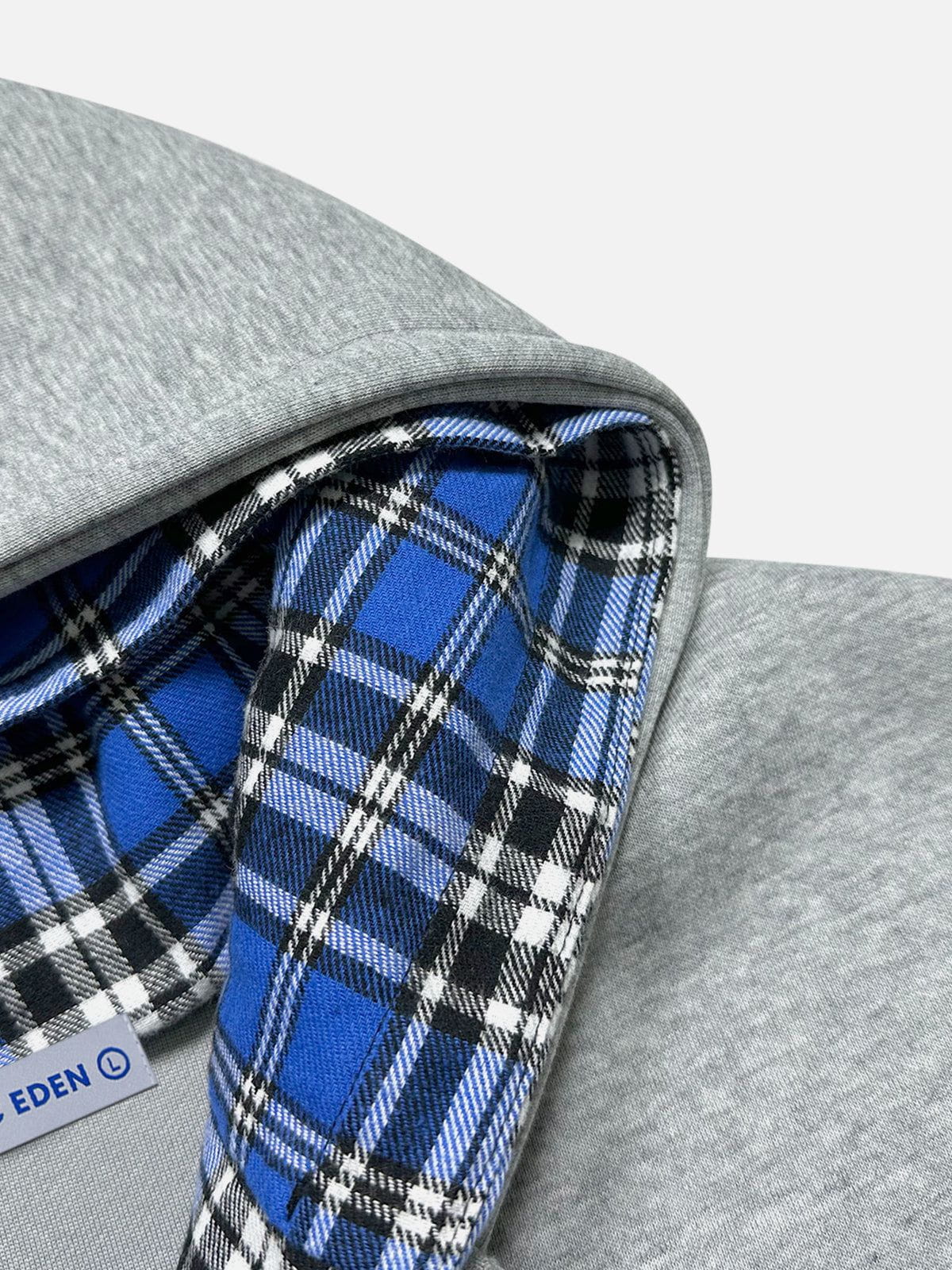 Aelfric Eden Plaid Double Layer Zip Up Hoodie - Image 9