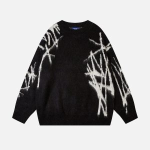Aelfric Eden Irregular Graffiti Graphic Sweater