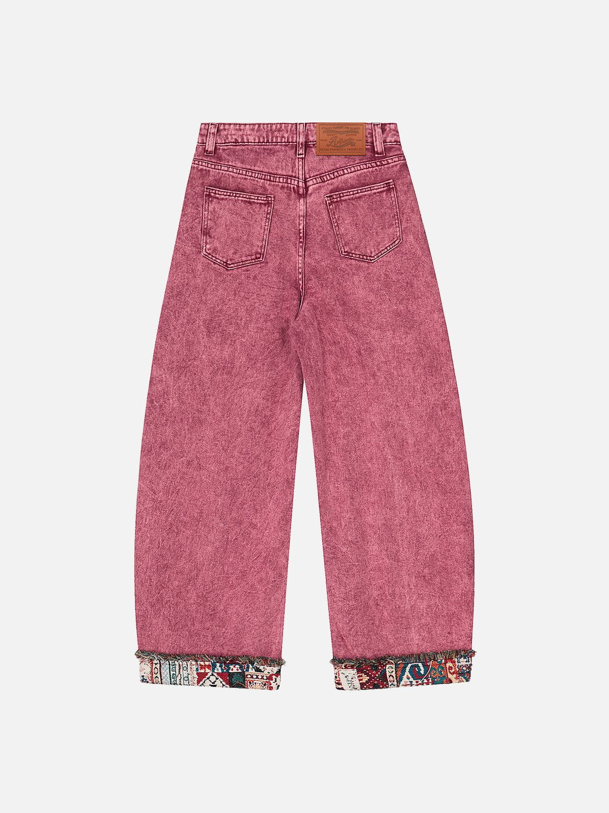 Aelfric Eden Frayed Ethnic Baaggy Barrel Jeans - Image 3