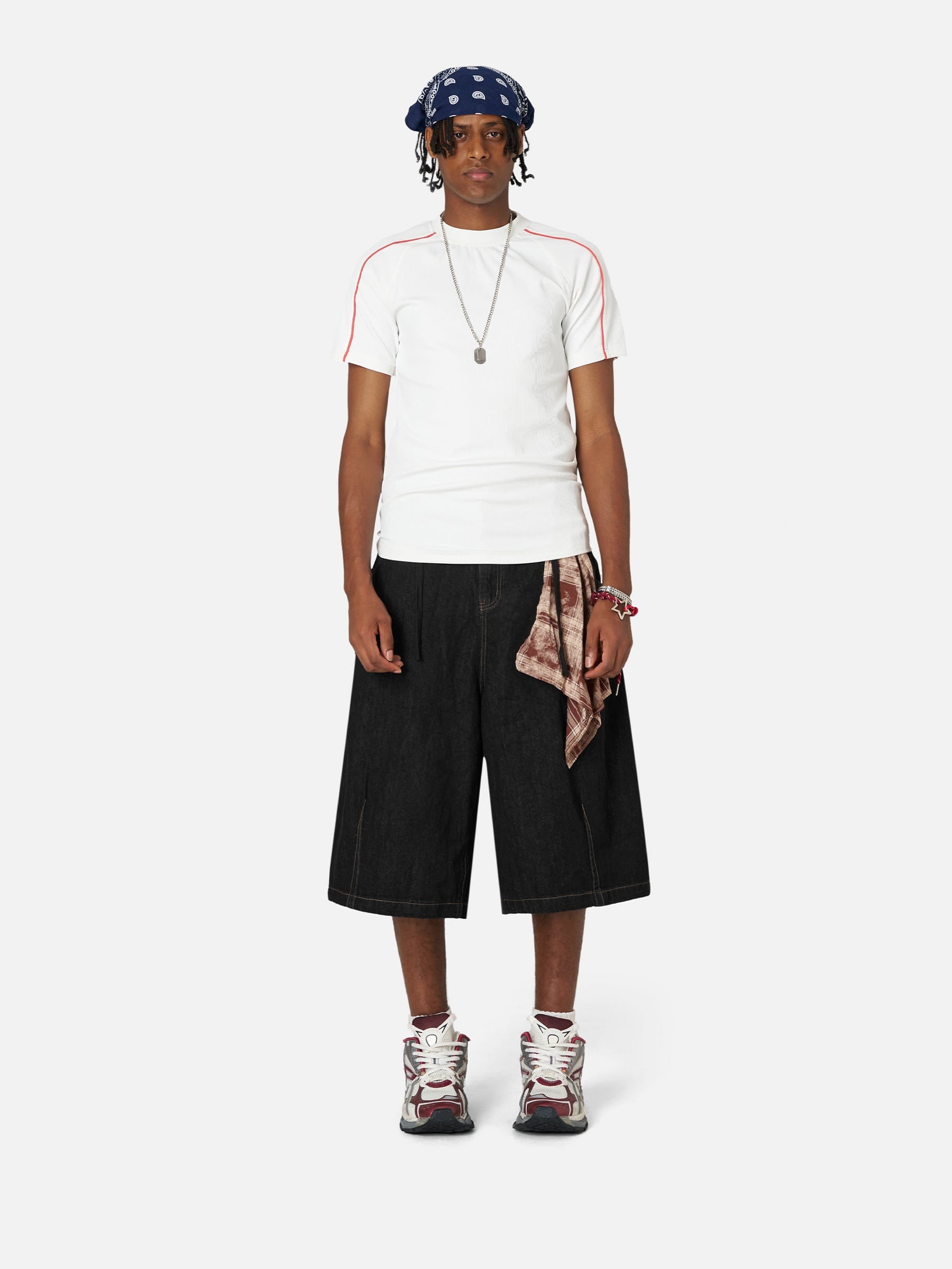 Aelfric Eden Detachable Kerchief Baaggy Longline Jorts - Image 4