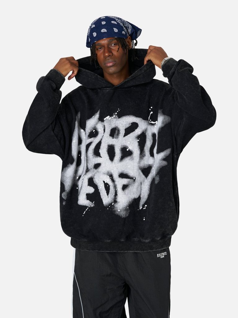 Aelfric Eden Abstract Graphic Washed Hoodie