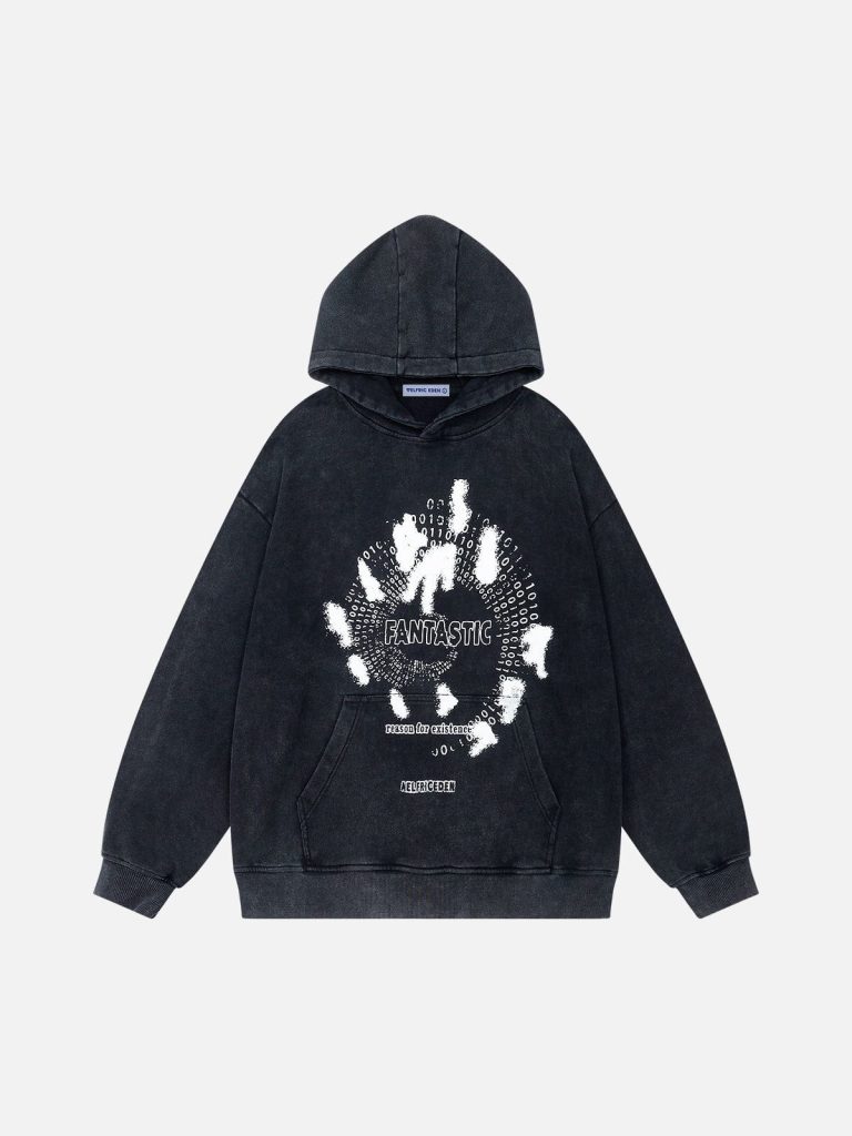 Aelfric Eden Abstract Shadow Graphic Washed Hoodie
