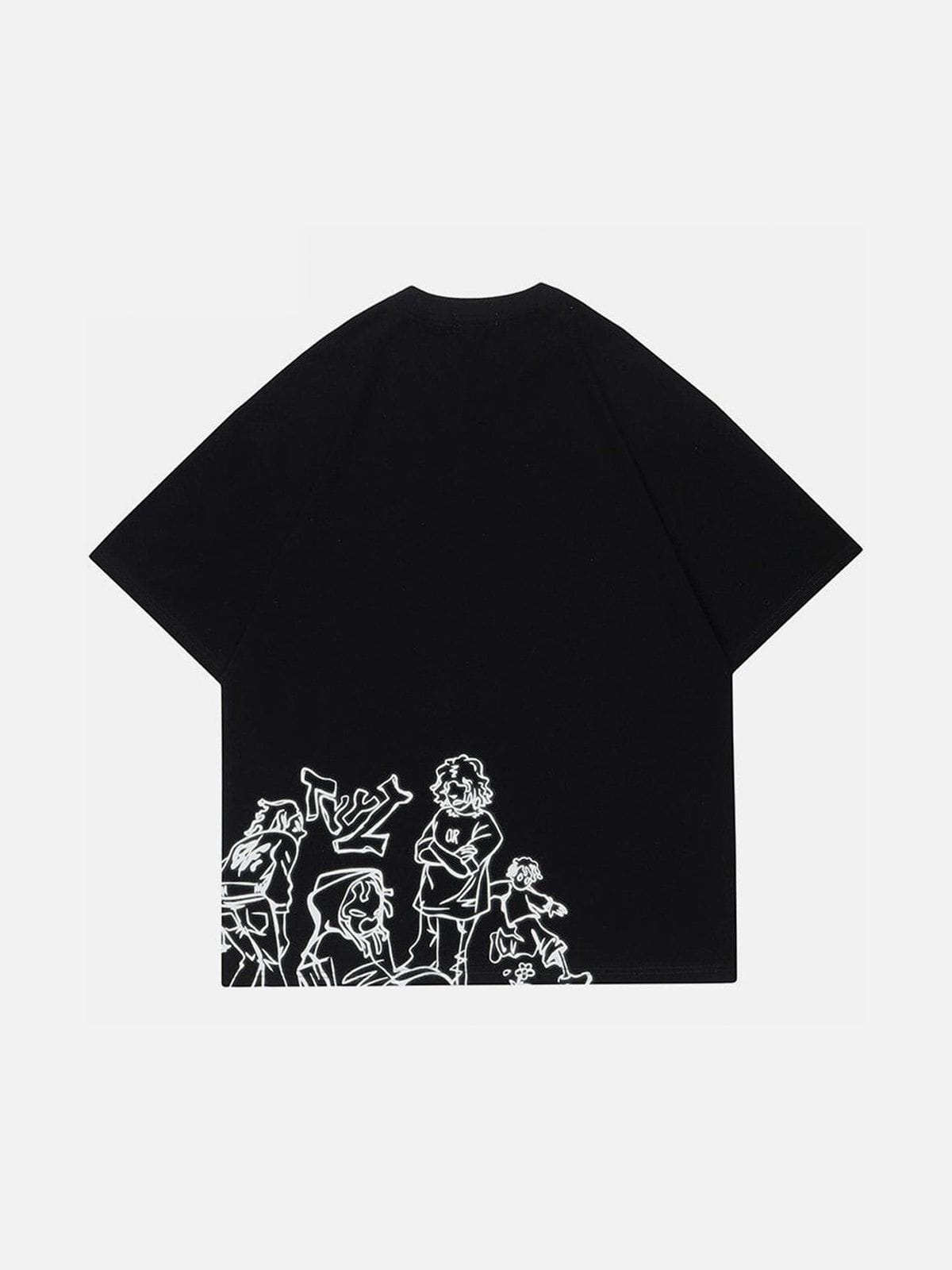 Aelfric Eden Cartoon Line Character Graphic Tee - Image 9