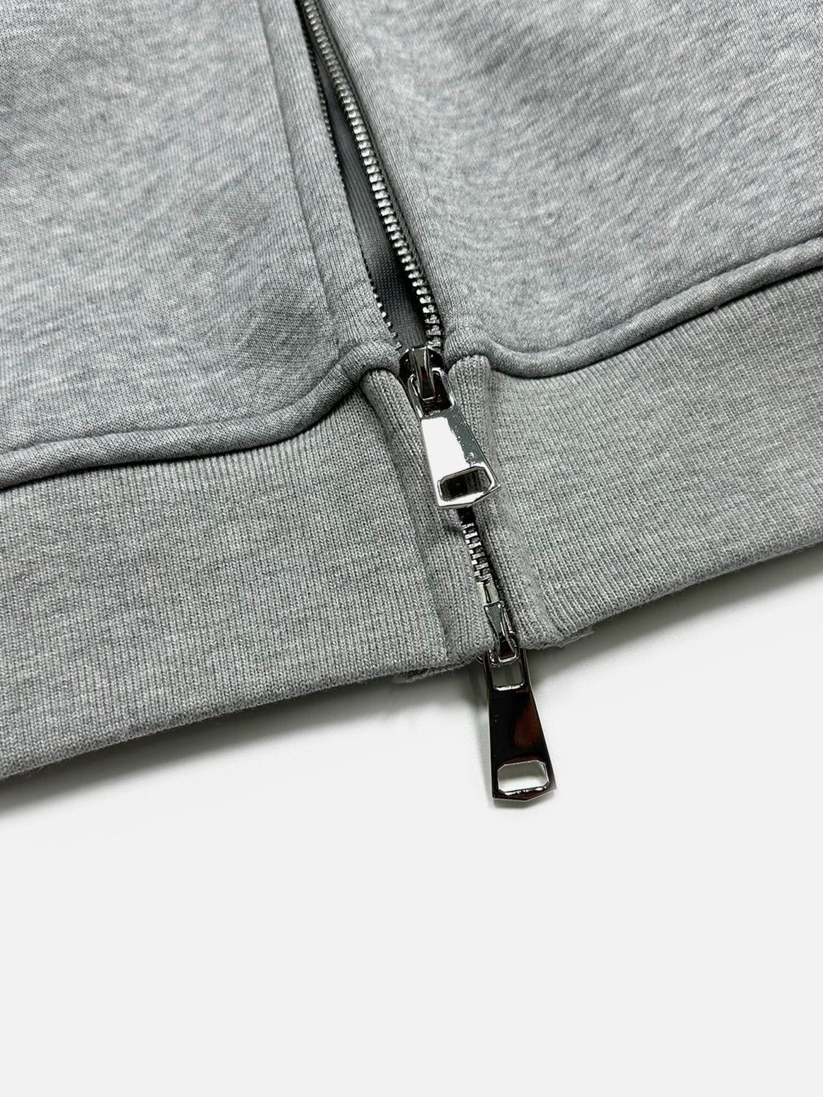 Aelfric Eden Plaid Double Layer Zip Up Hoodie - Image 10