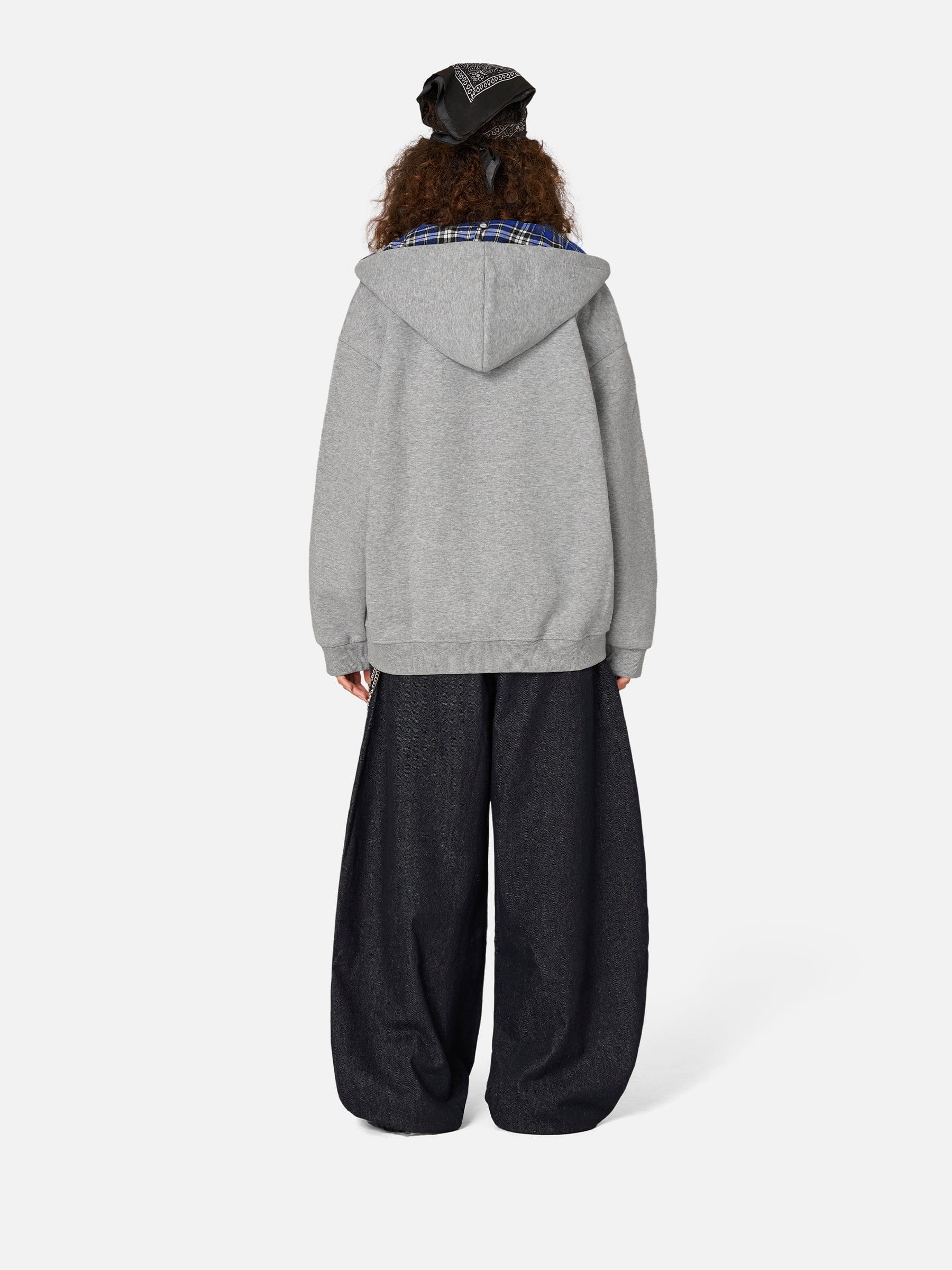 Aelfric Eden Plaid Double Layer Zip Up Hoodie - Image 2