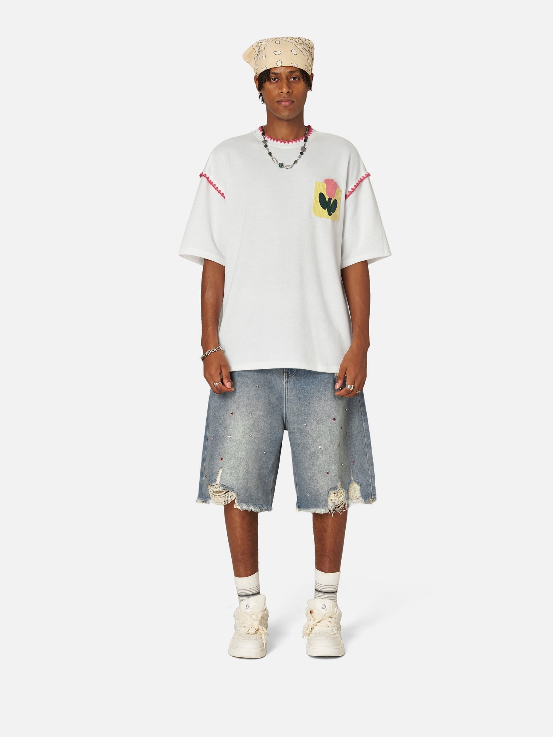 Aelfric Eden Crochet Floral Pocket Tee - Image 5