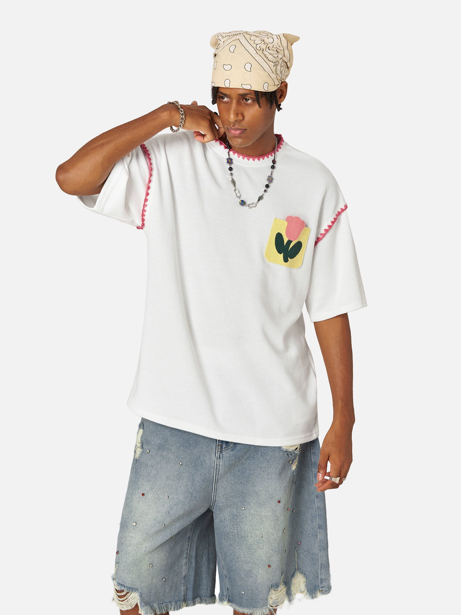 Aelfric Eden Crochet Floral Pocket Tee - Image 4