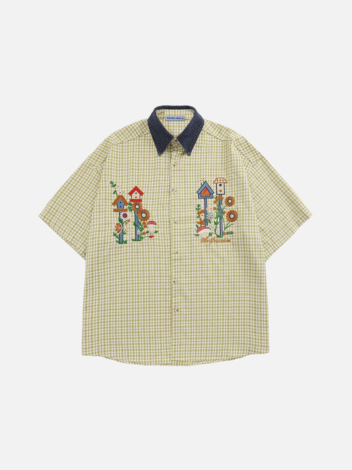 Aelfric Eden Plaid Embroidery Shirt - Image 5