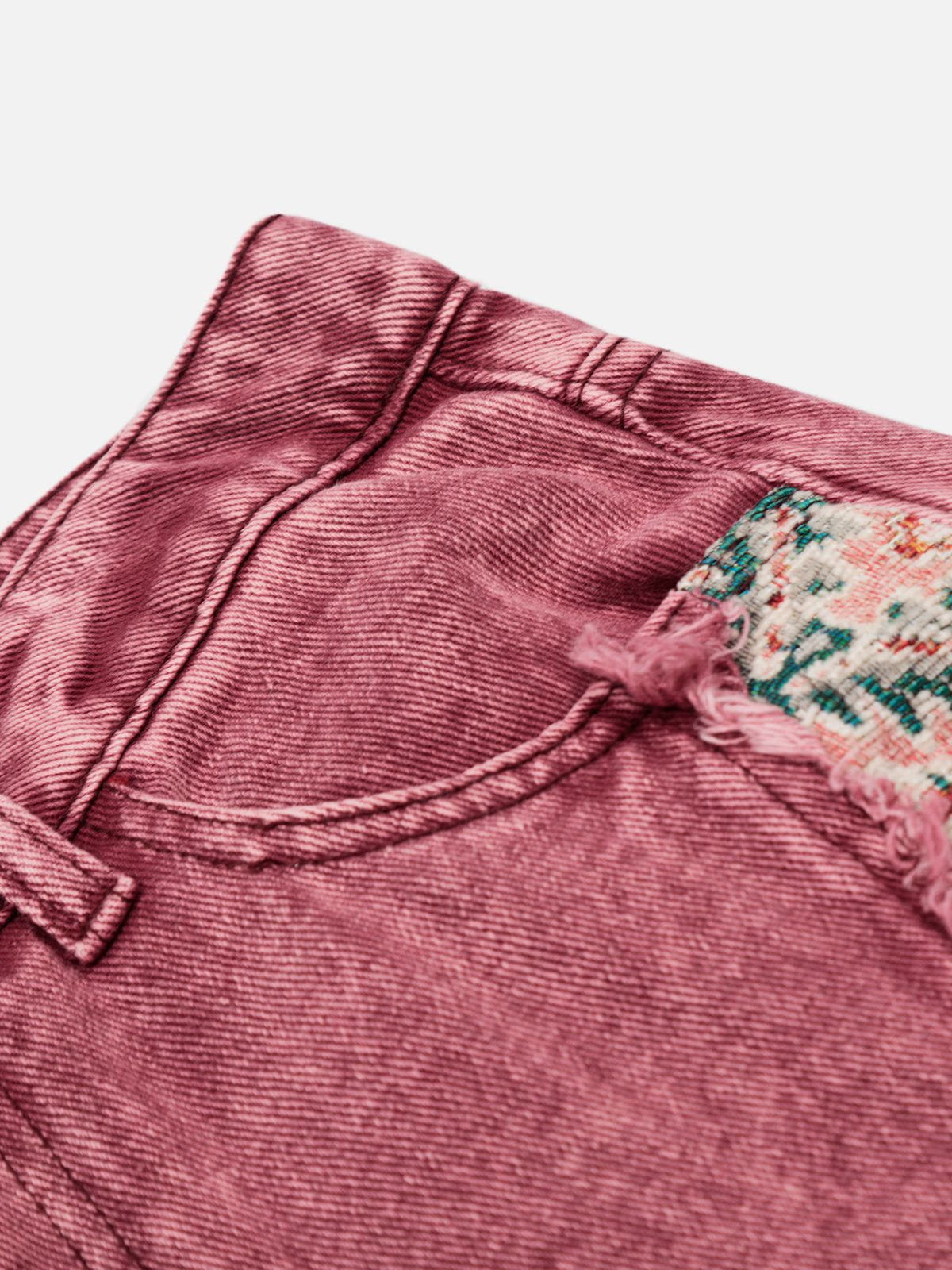 Aelfric Eden Frayed Ethnic Baaggy Barrel Jeans - Image 5