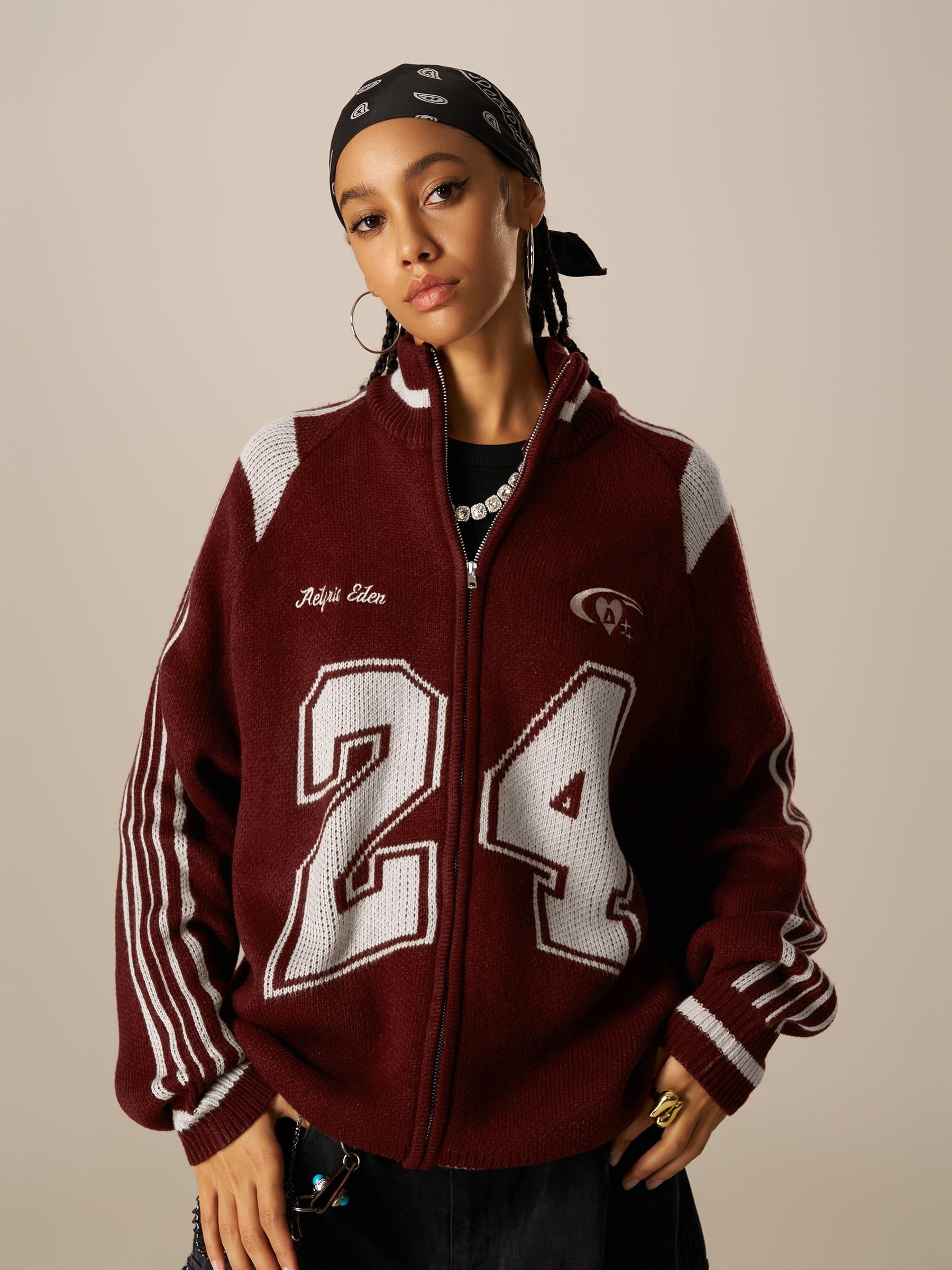 Aelfric Eden 24 Jacquard Zip Up Cardigan@alixnvl - Image 3