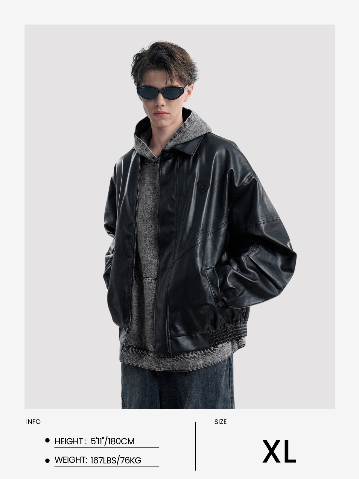 Aelfric Eden Zip Up Ruched Leather Jacket - Image 13