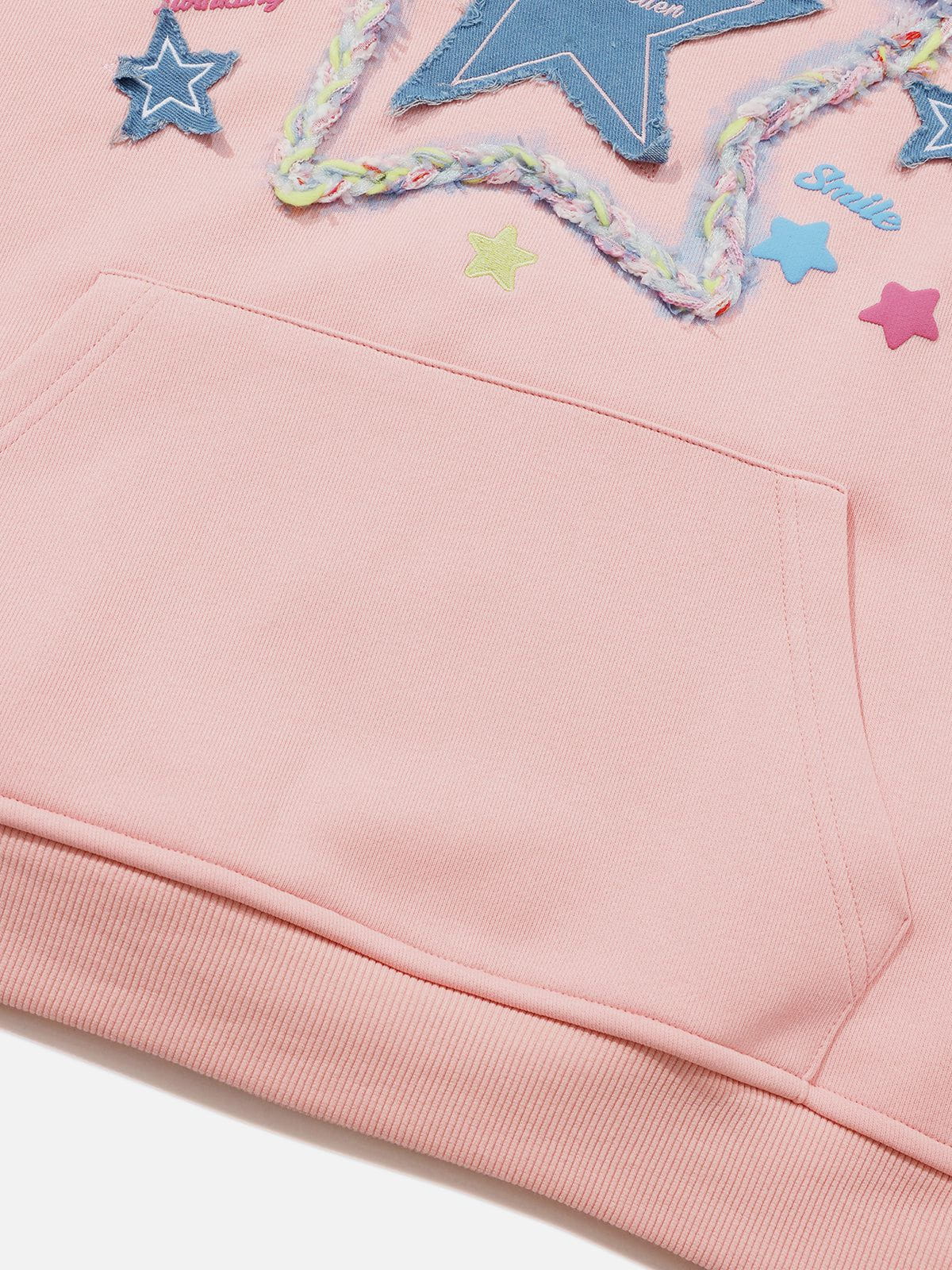 Aelfric Eden Denim Star Applique Hoodie - Image 6