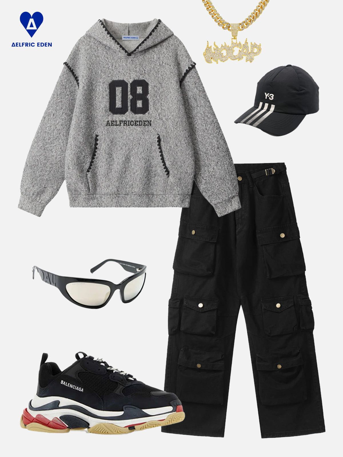 Aelfric Eden 08 Graphic Cropped Pullover Hoodie - Image 4