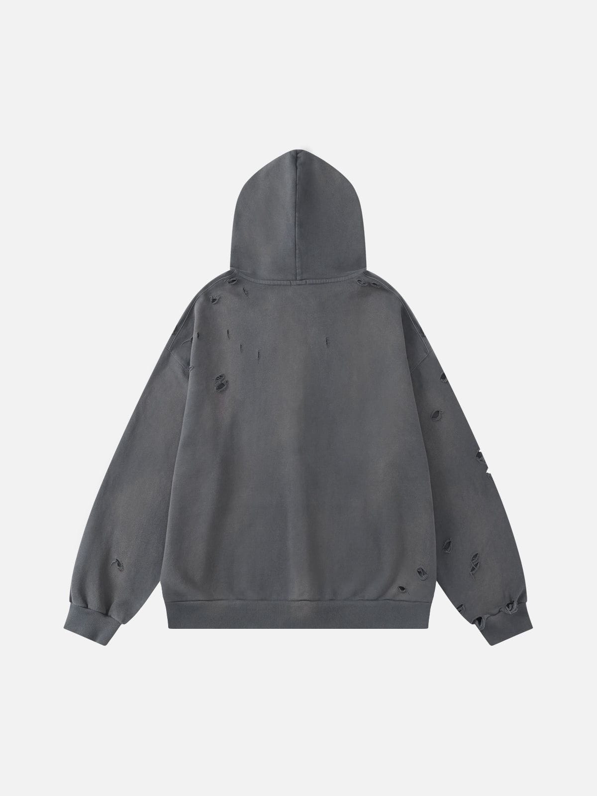 Aelfric Eden Distressed Zip Up Hoodie - Image 2