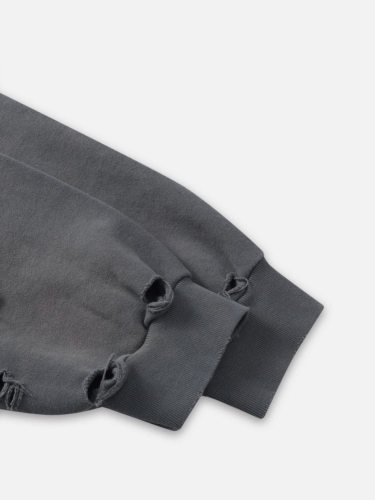 Aelfric Eden Distressed Zip Up Hoodie - Image 6