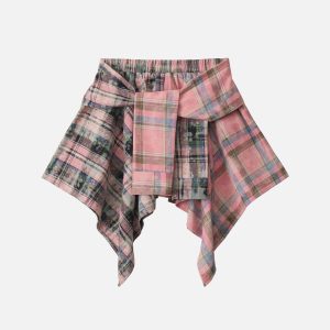 Aelfric Eden Tie Dye Plaid Skirt