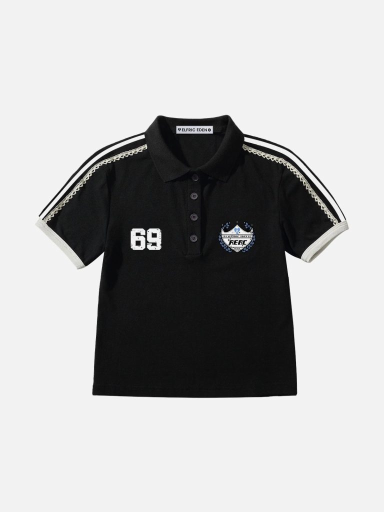 Aelfric Eden Lace Patchwork Polo Tee