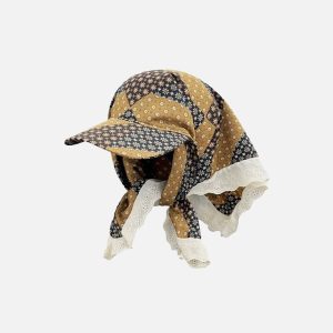 Patchwork Lace Bandana Cap