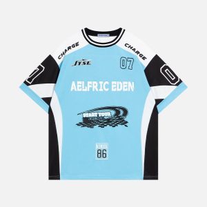 Aelfric Eden Contrast Color Blocking Football Jersey