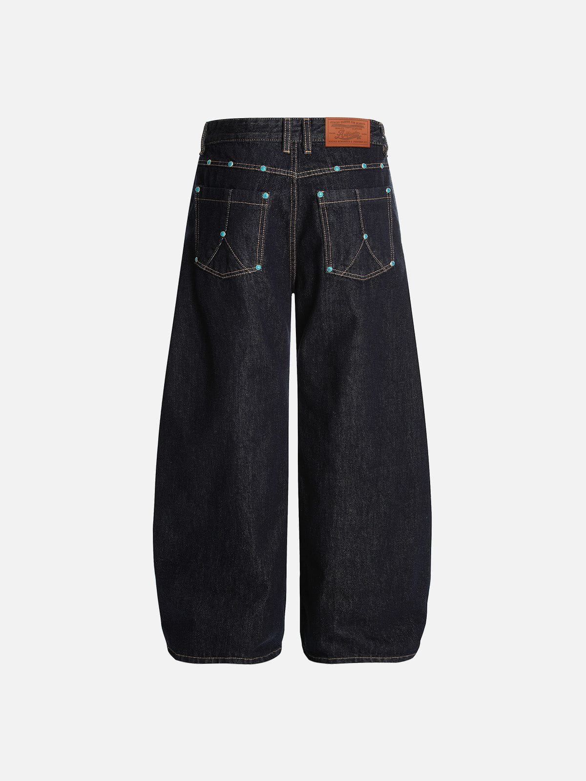 Aelfric Eden Vintage Rivets Raw Baaggy Barrel Jeans - Image 2