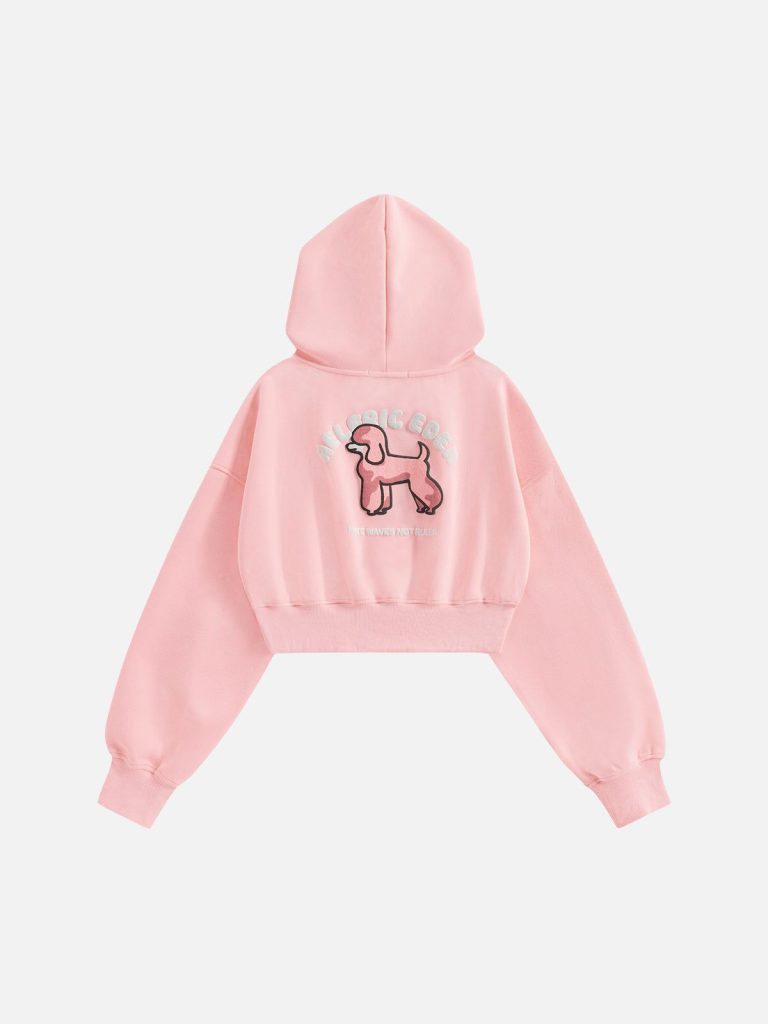 Aelfric Eden Cute Poodle Cropped Pullover Hoodie