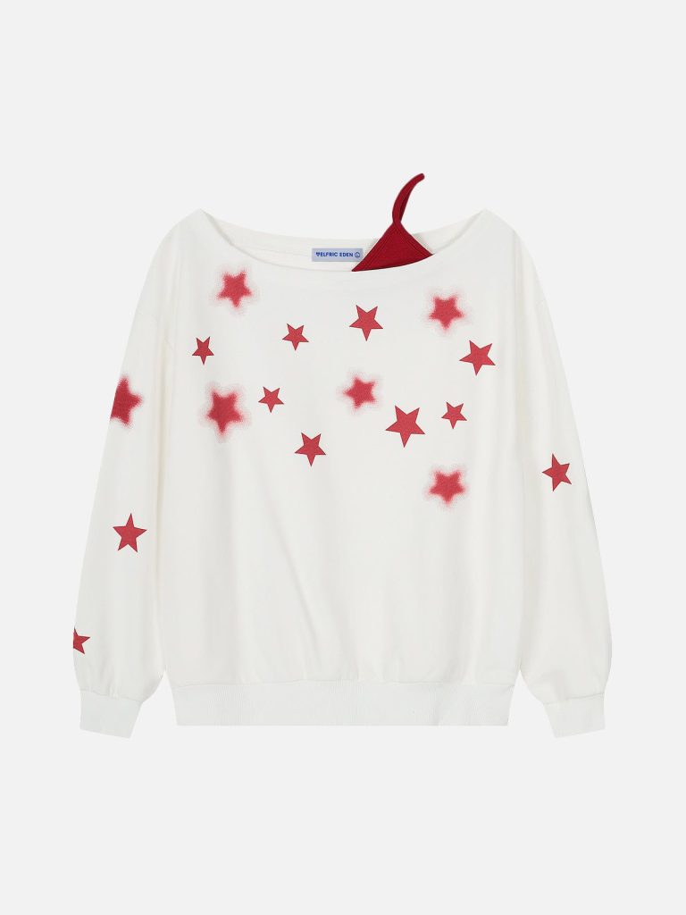 Aelfric Eden Stars Off-The-Shoulder Sweatshirt