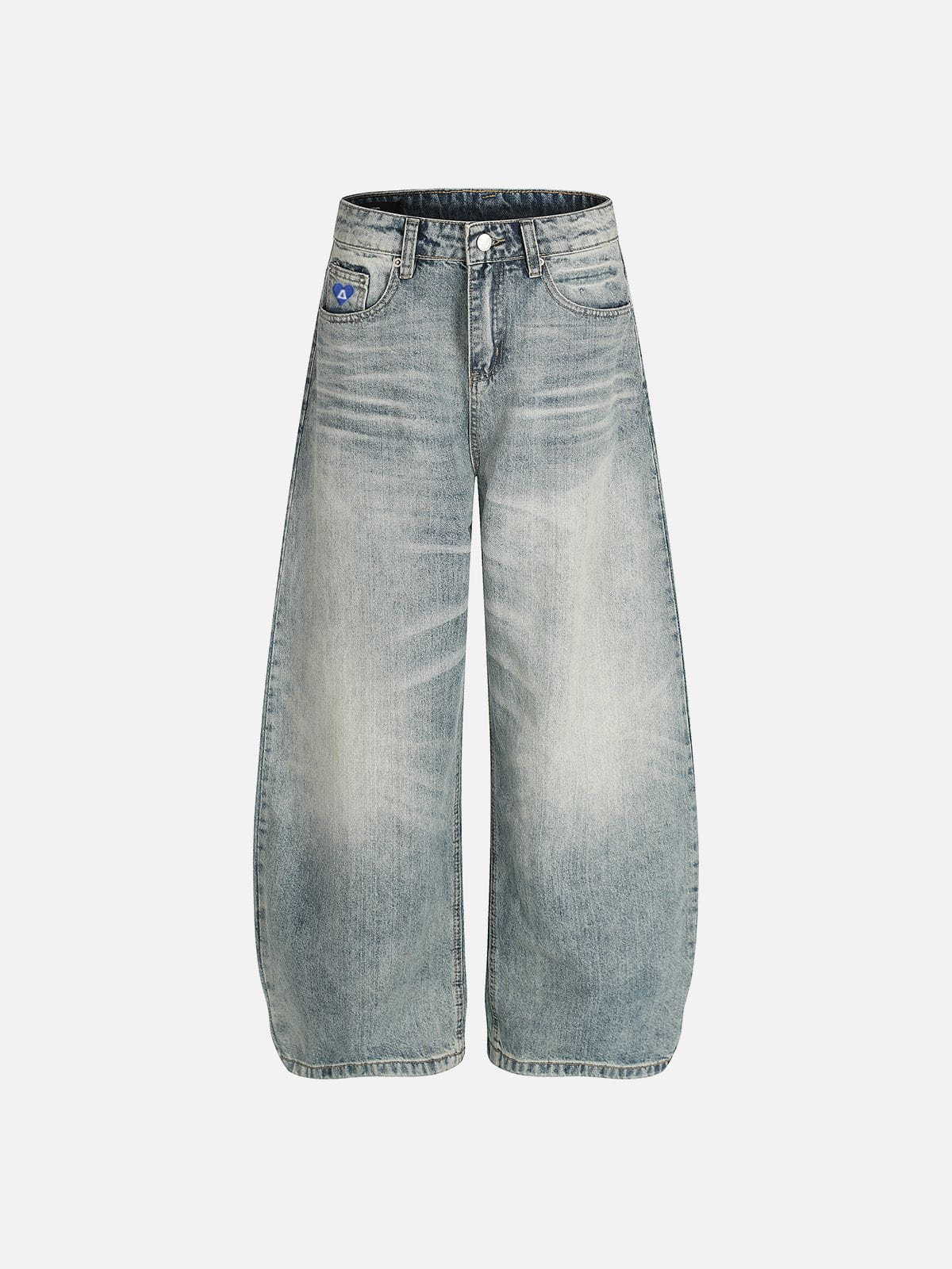 Aelfric Eden Washed Whiskering Baaggy Barrel Jeans