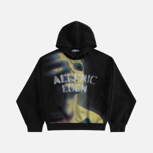 Aelfric Eden Thermal Imaging Human Face Print Pullover Hoodie
