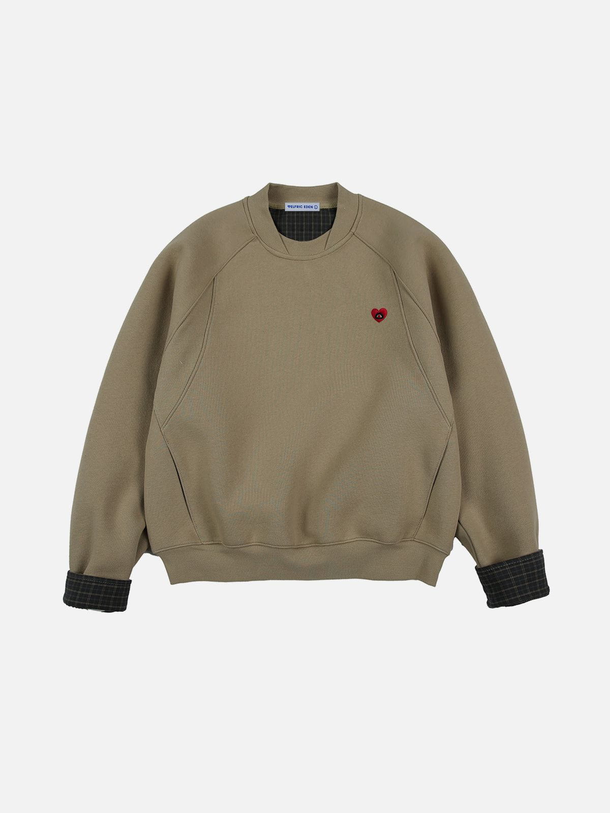 Aelfric Eden Plaid Patchwork Boxy Sweatshirt - Image 5