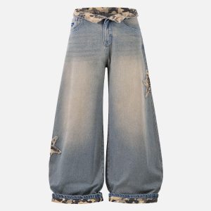 Aelfric Eden CAMO Star Cuffed Baaggy Jeans