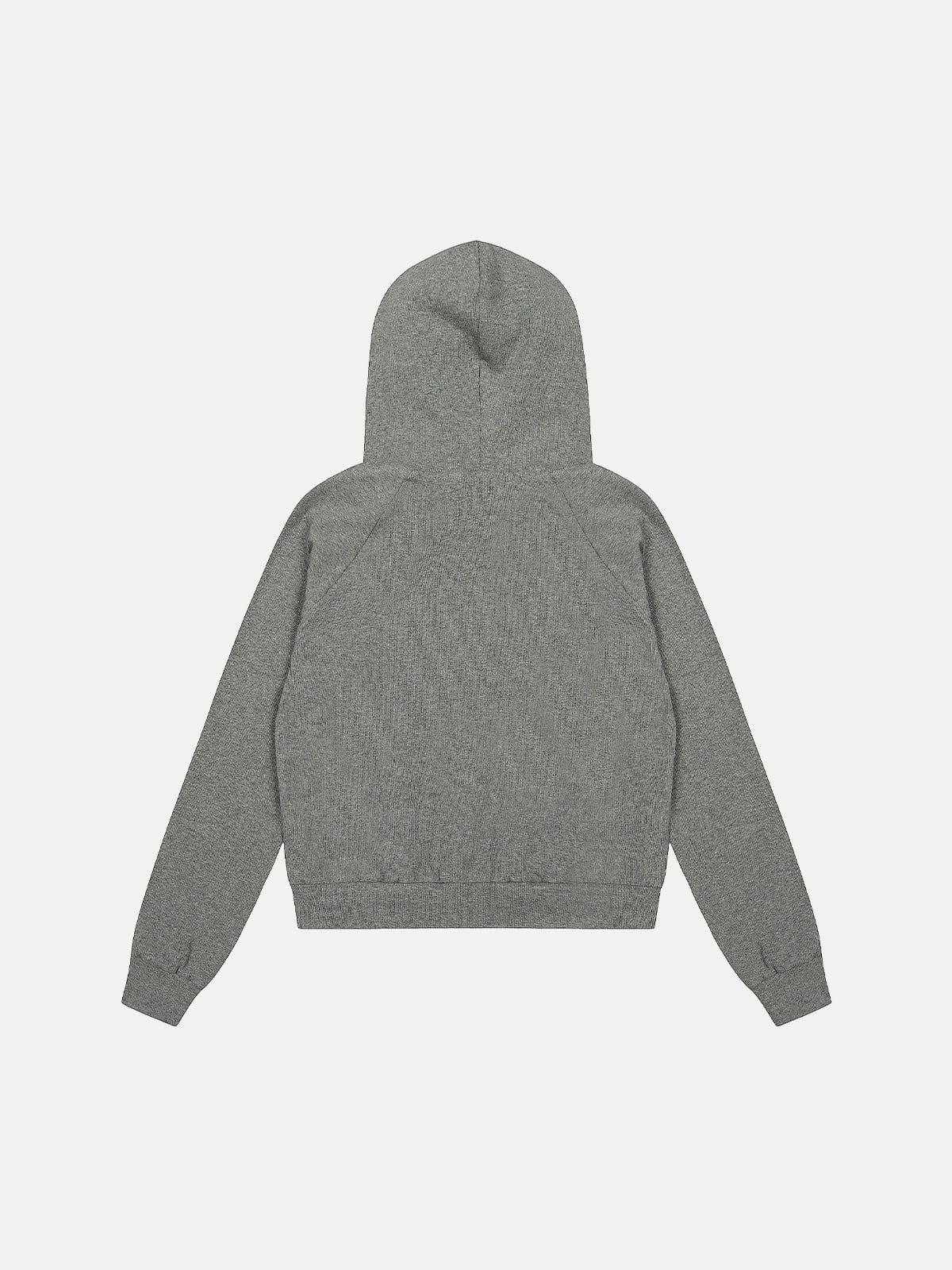 Aelfric Eden Rivet Faux Fur Collar Cropped Zip Up Hoodie - Image 2