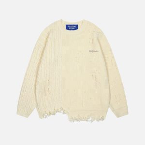 Aelfric Eden Cable Distressed Sweater