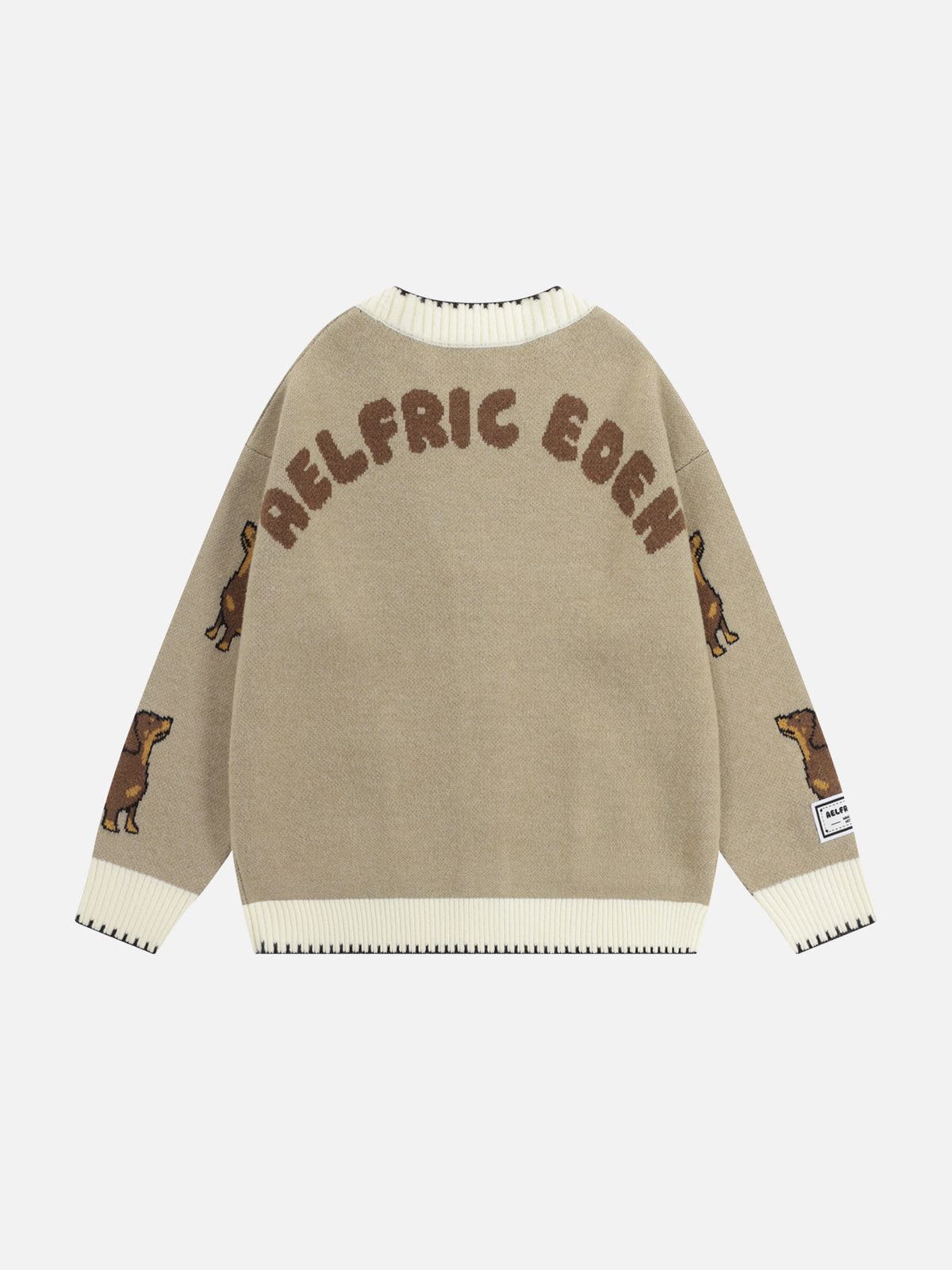 Aelfric Eden Hand Drawn Dachshund Jacquard Cardigan - Image 3